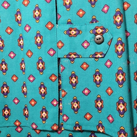 NEW VTG Circle T By Marilyn Lenox Blue Argyle Western Cowgirl Rodeo Top Sz M - Picture 9 of 12